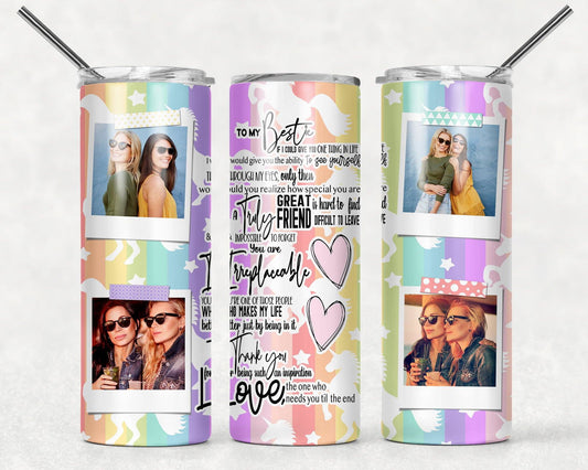 BEST FRIEND 4 photo customize 20 oz straight Tumbler - Sukmit Creation - BEST FRIEND 4 photo customize 20 oz straight Tumbler - #tag1#