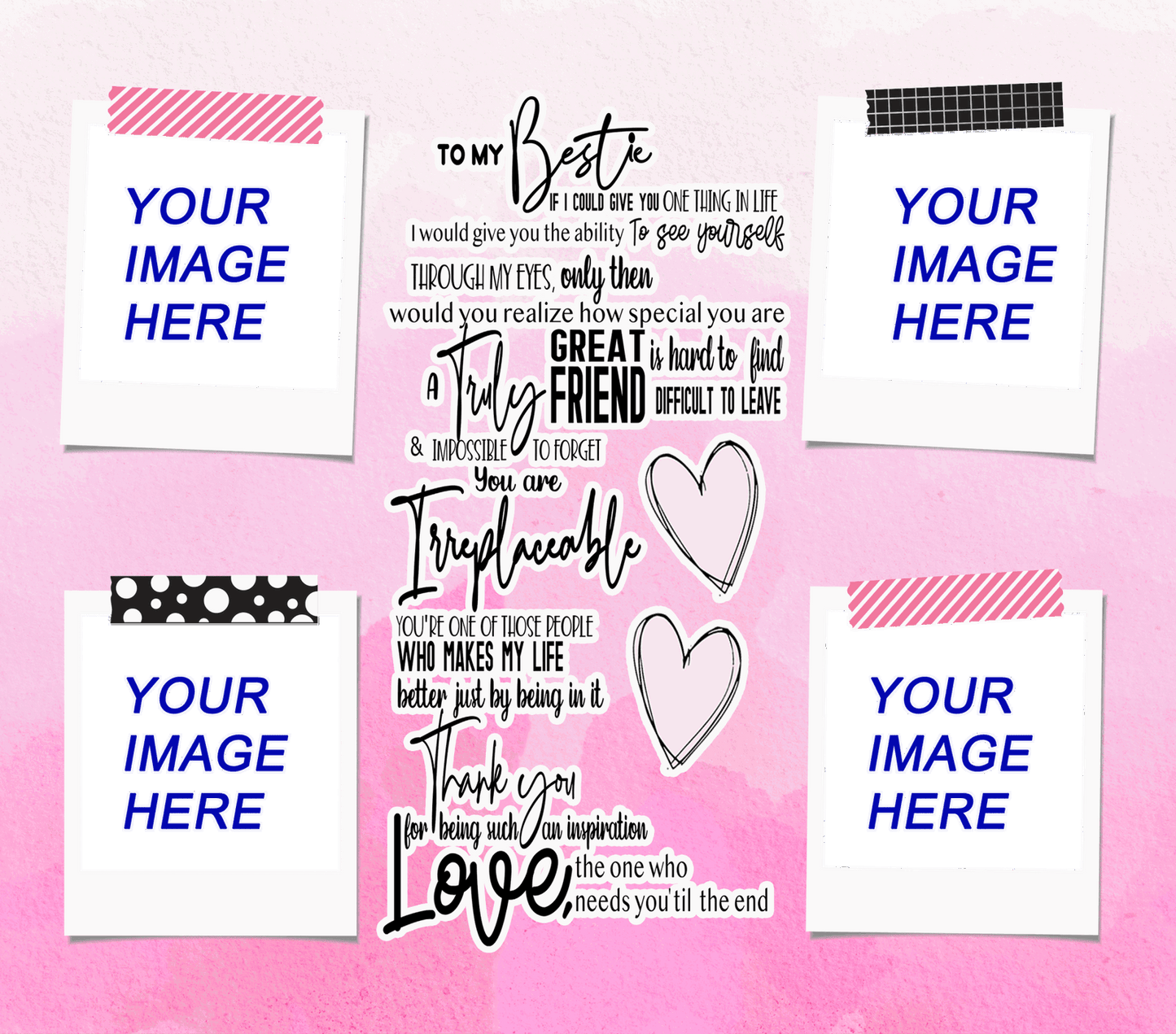 BEST FRIEND 4 photo customize 20 oz straight Tumbler - Sukmit Creation - BEST FRIEND 4 photo customize 20 oz straight Tumbler - #tag1#