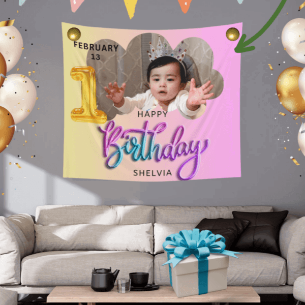 Birthday banner Indoor Wall Tapestries - Sukmit Creation - Birthday banner Indoor Wall Tapestries - #tag1#
