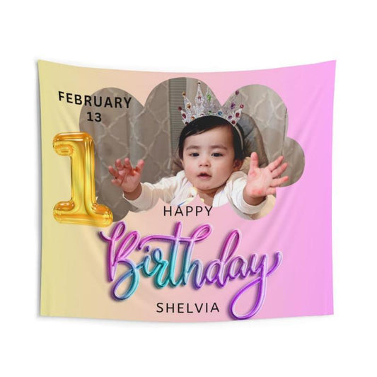 Birthday banner Indoor Wall Tapestries - Sukmit Creation - Birthday banner Indoor Wall Tapestries - #tag1#