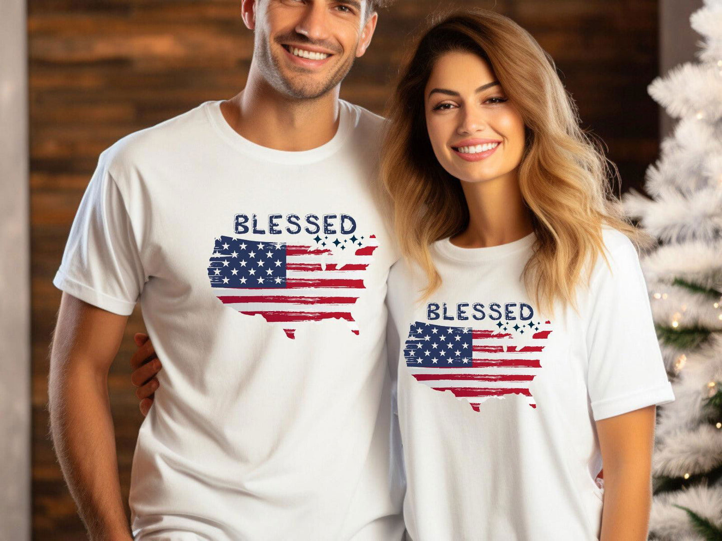 Blessed 4th July American Map T-Shirt - Sukmit Creation - Blessed 4th July American Map T-Shirt - #tag1#