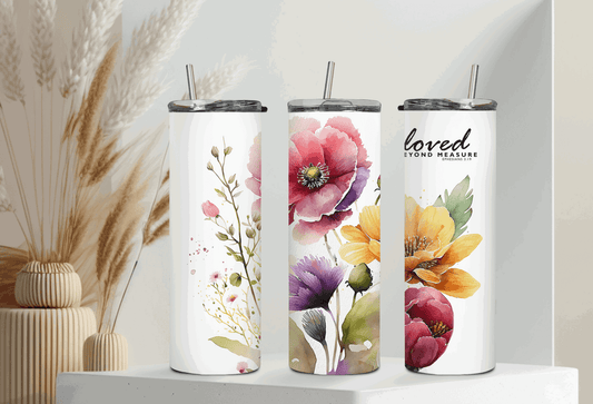 Blooming Blessings: 20oz Stainless Steel Tumbler with Floral Design & Scripture Verse - Sukmit Creation - Blooming Blessings: 20oz Stainless Steel Tumbler with Floral Design & Scripture Verse - #tag1#