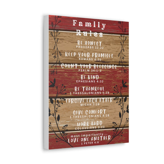 Christian Family Rules Canvas Print - Sukmit Creation - Christian Family Rules Canvas Print - #tag1#