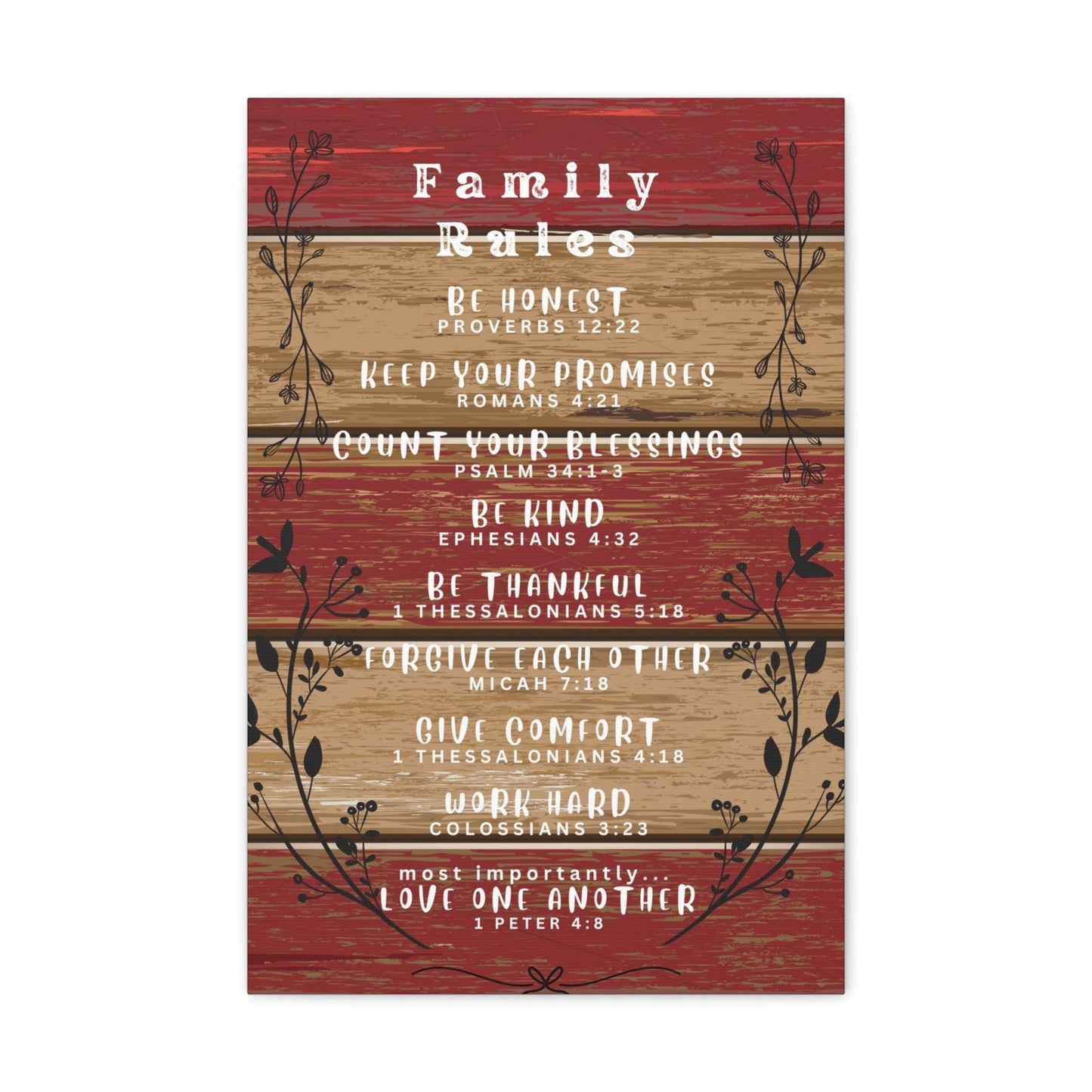Christian Family Rules Canvas Print - Sukmit Creation - Christian Family Rules Canvas Print - #tag1#