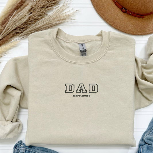 Dad Est. Personalized Sweatshirt - Comfortable & Customized - Sukmit Creation - Dad Est. Personalized Sweatshirt - Comfortable & Customized - #tag1#