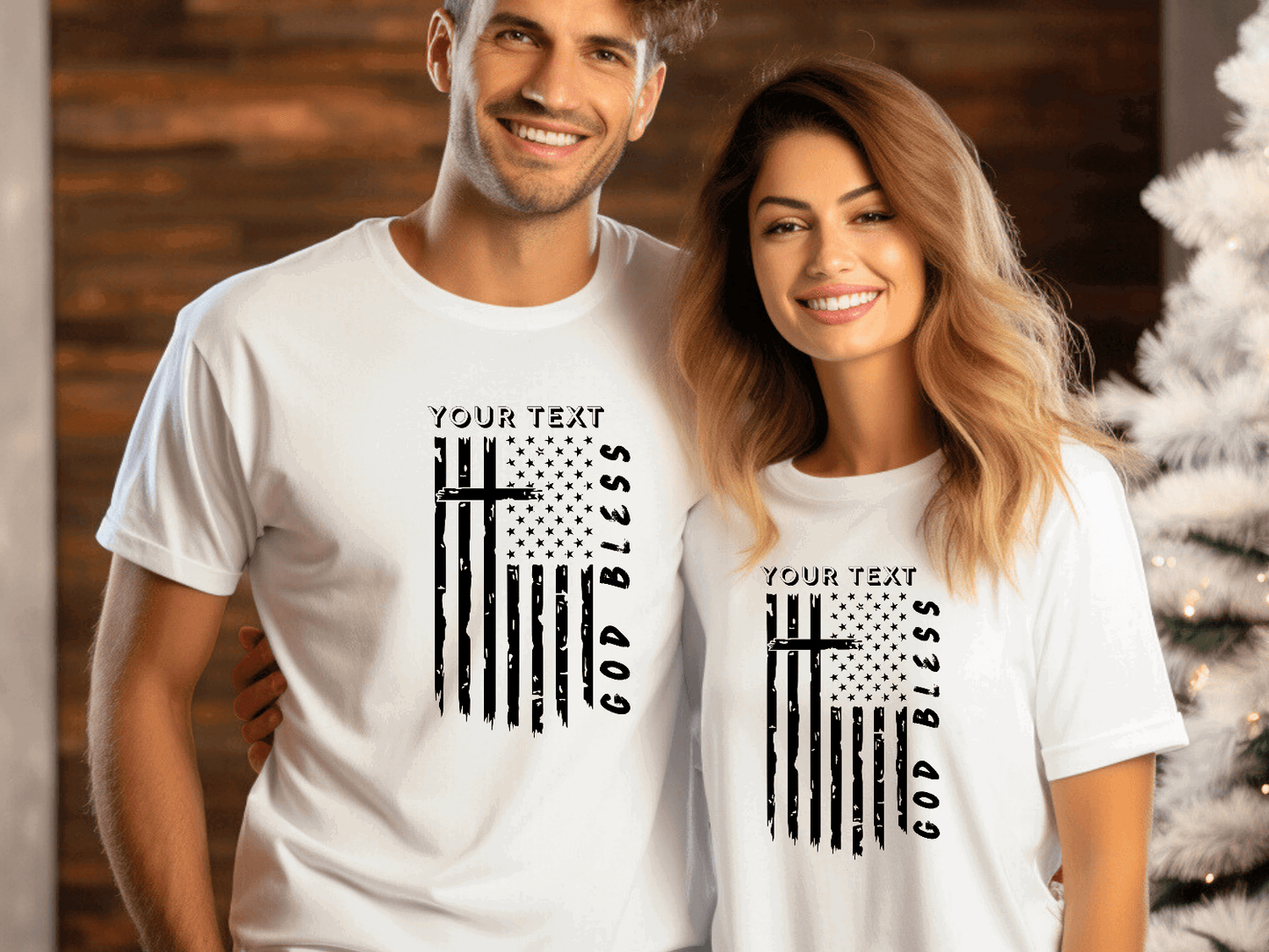 God Bless USA Flag T-Shirt with cross - Sukmit Creation - God Bless USA Flag T-Shirt with cross - #tag1#