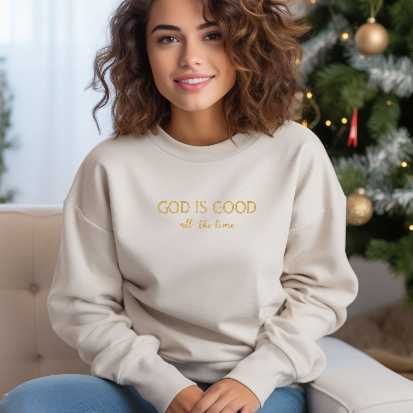 God is Good Embroidery Sweatshirt - Christian Apparel - Faithful Fashion - Sukmit Creation - God is Good Embroidery Sweatshirt - Christian Apparel - Faithful Fashion - #tag1#