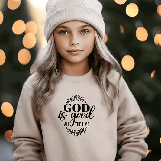 God is good all the time, Youth Crewneck Sweatshirt - Sukmit Creation - God is good all the time, Youth Crewneck Sweatshirt - #tag1#
