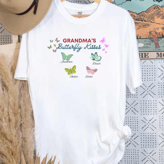 Grandma's Butterfly Kisses Personalized T-Shirt - Sukmit Creation - Grandma's Butterfly Kisses Personalized T-Shirt - #tag1#