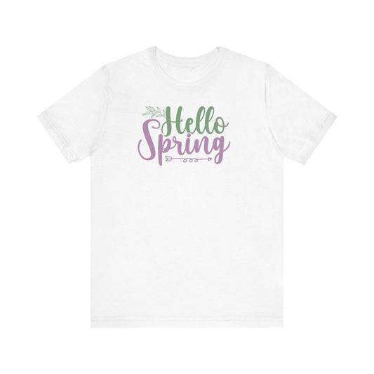 Hello Spring, Unisex Crew Neck Short Sleeve Tee/ Custom Tee - Sukmit Creation - Hello Spring, Unisex Crew Neck Short Sleeve Tee/ Custom Tee - #tag1#