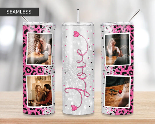 Love Personalized 4-Photo Tumbler 20 oz straight Tumbler, Forever in Our Hearts - Sukmit Creation - Love Personalized 4-Photo Tumbler 20 oz straight Tumbler, Forever in Our Hearts - #tag1#