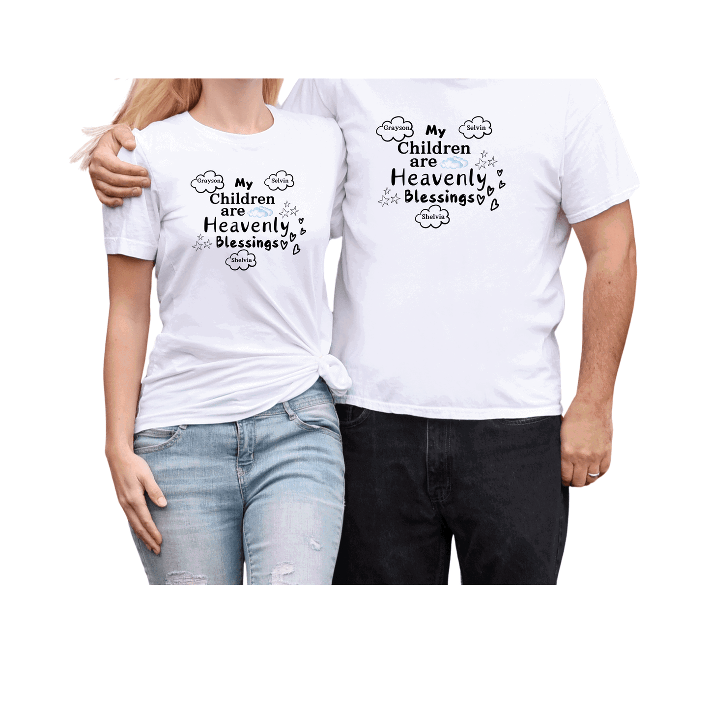 My Children Are Heavenly Blessings T-Shirt - Crew Neck- Personalized - Sukmit Creation - My Children Are Heavenly Blessings T-Shirt - Crew Neck- Personalized - #tag1#