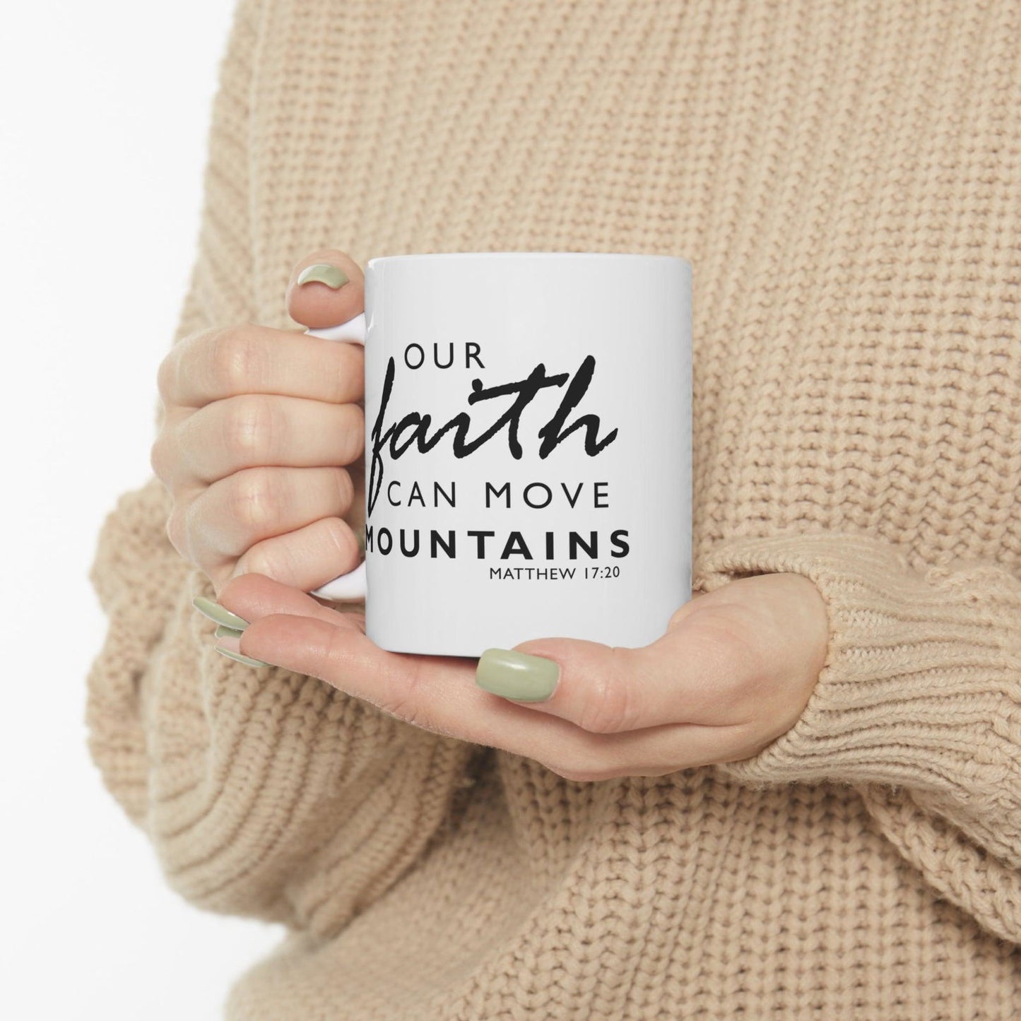 Personalized 110z Ceramic Mug, Customized with image. Our Faith can move Mountain. - Sukmit Creation - Personalized 110z Ceramic Mug, Customized with image. Our Faith can move Mountain. - #tag1#