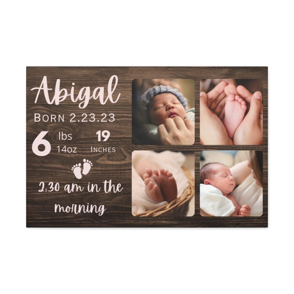 Personalized Newborn Photo Canvas - Custom Birth Stats & 4 Photos Nursery Wall Art - Sukmit Creation - Personalized Newborn Photo Canvas - Custom Birth Stats & 4 Photos Nursery Wall Art - #tag1#