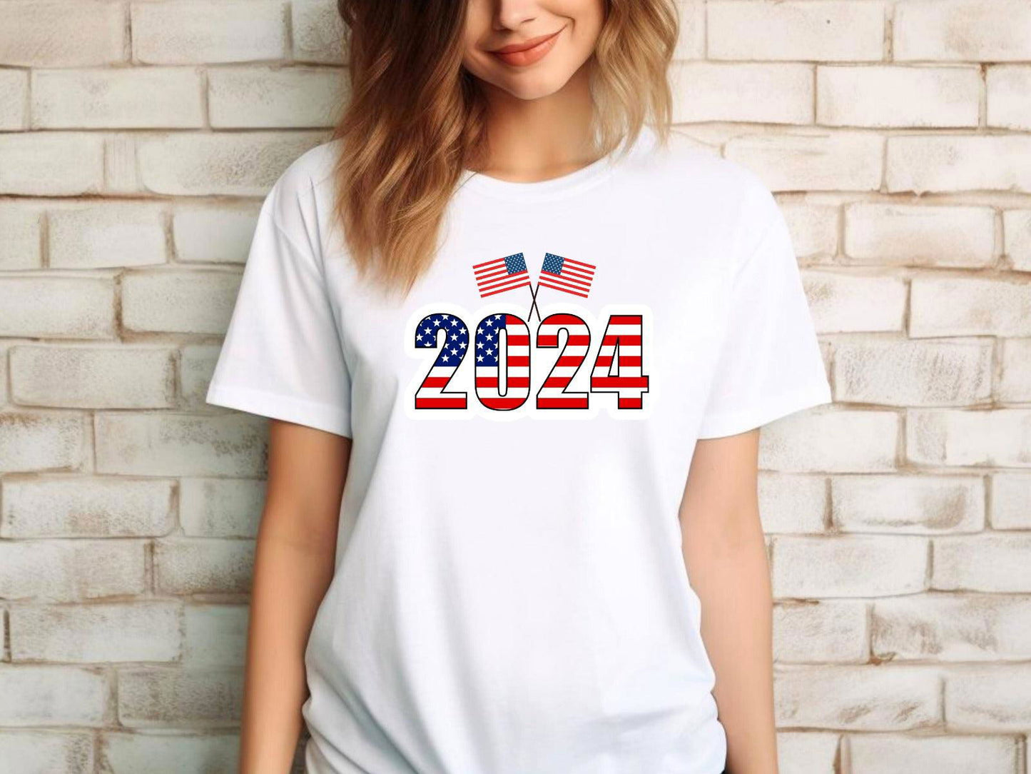 USA Flag T-Shirt - 2024 Patriotic Design - Sukmit Creation - USA Flag T-Shirt - 2024 Patriotic Design - #tag1#