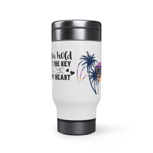 You hold the key of my heart Stainless Steel Travel Mug with Handle, 14oz - Sukmit Creation - You hold the key of my heart Stainless Steel Travel Mug with Handle, 14oz - #tag1#