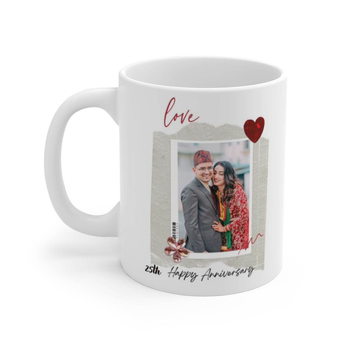 Custom Anniversary Photo Mug – 11 oz Personalized Gift