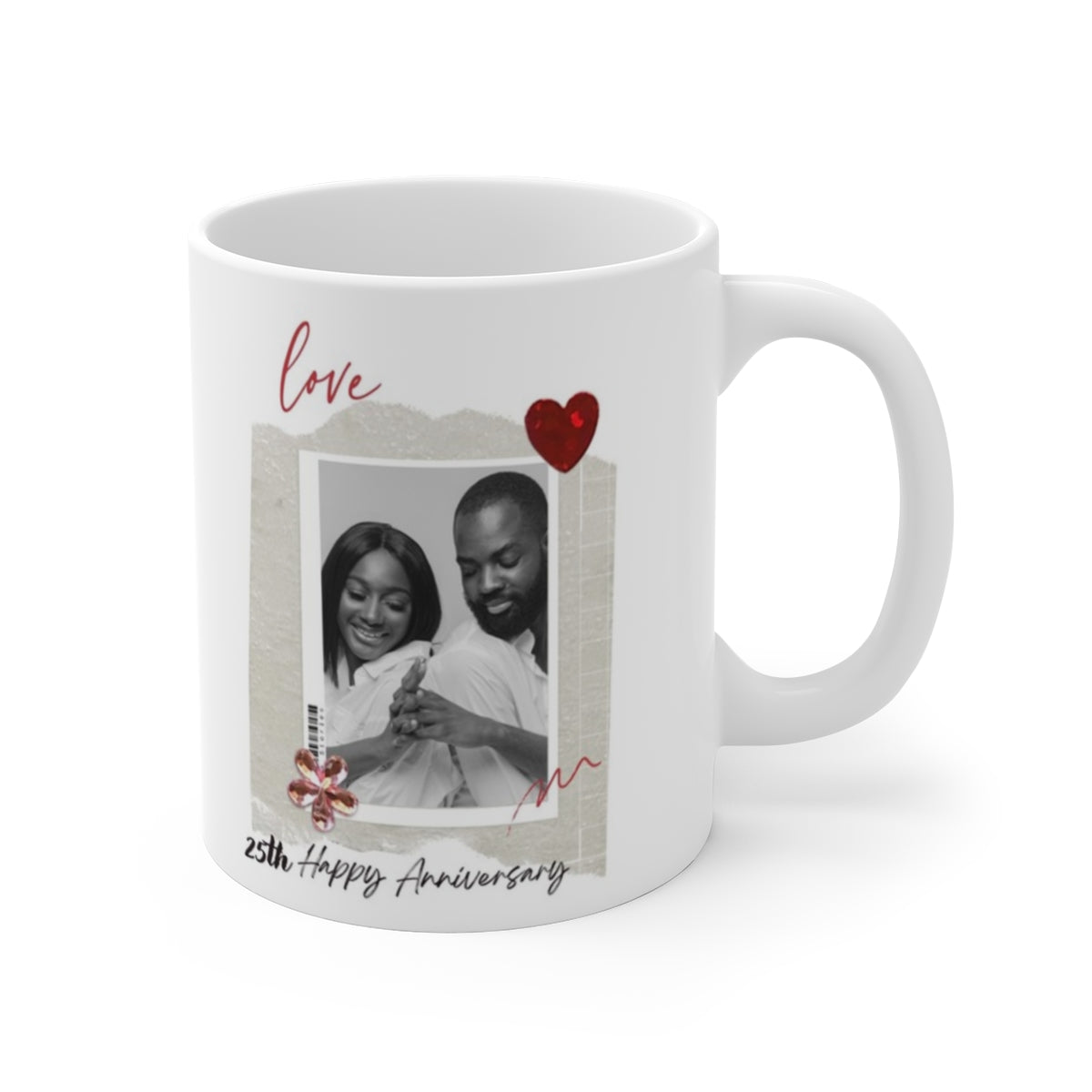 Custom Anniversary Photo Mug – 11 oz Personalized Gift - Sukmit Creation