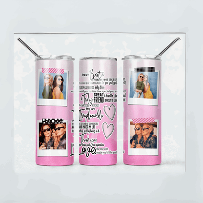 BEST FRIEND 4 photo customize 20 oz straight Tumbler - Sukmit Creation - BEST FRIEND 4 photo customize 20 oz straight Tumbler - #tag1#