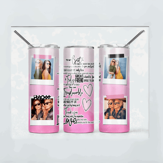 BEST FRIEND 4 photo customize 20 oz straight Tumbler - Sukmit Creation - BEST FRIEND 4 photo customize 20 oz straight Tumbler - #tag1#