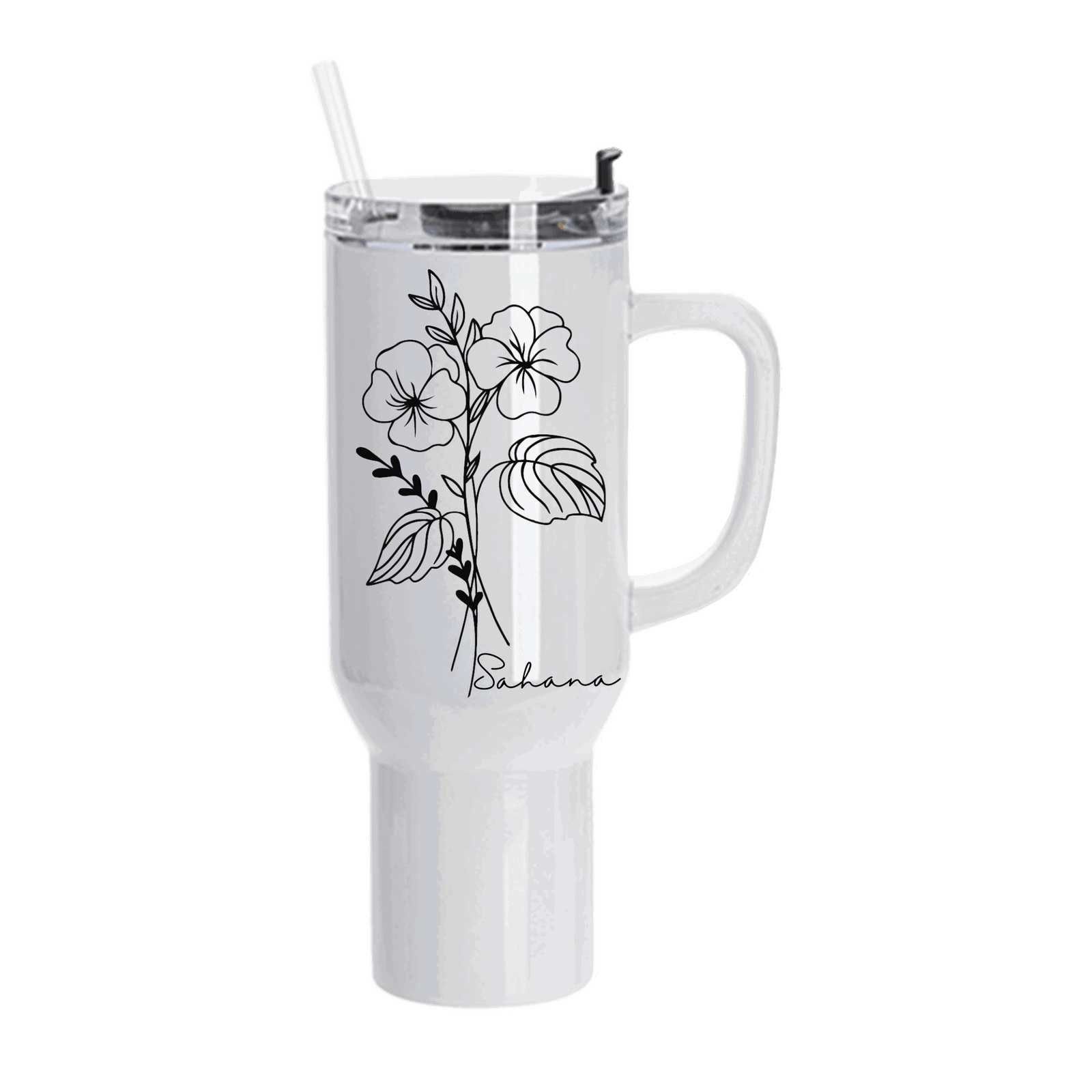 Birth Month Flower Personalized 40oz Tumbler With Name - Sukmit Creation - Birth Month Flower Personalized 40oz Tumbler With Name - #tag1#