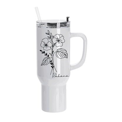 Birth Month Flower Personalized 40oz Tumbler With Name - Sukmit Creation - Birth Month Flower Personalized 40oz Tumbler With Name - #tag1#
