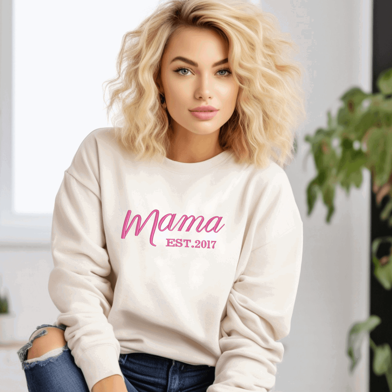 Embroidered Mama Sweatshirt - Cozy Comfort for Busy Moms - Perfect Mother's Day Gift - Sukmit Creation - Embroidered Mama Sweatshirt - Cozy Comfort for Busy Moms - Perfect Mother's Day Gift - #tag1#