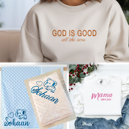 Personalized embroidery collection - custom embroidered gifts by Sukmit Creation