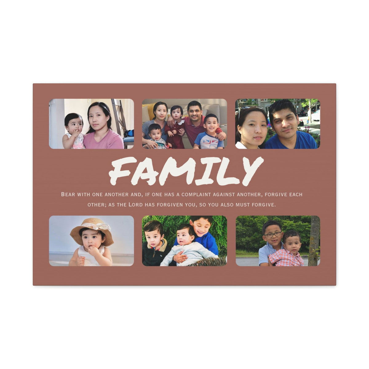 Personalized Family Photo Collage Canvas Print - Family Moments Art ...