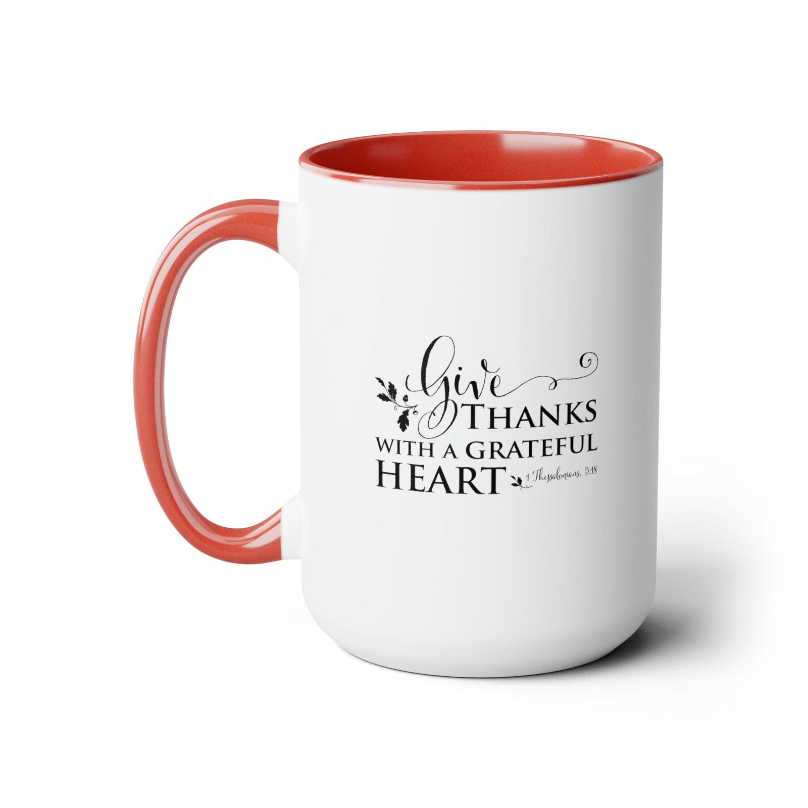 Give thanks and love each other 2 tone 15 oz mug - Sukmit Creation - Give thanks and love each other 2 tone 15 oz mug - #tag1#