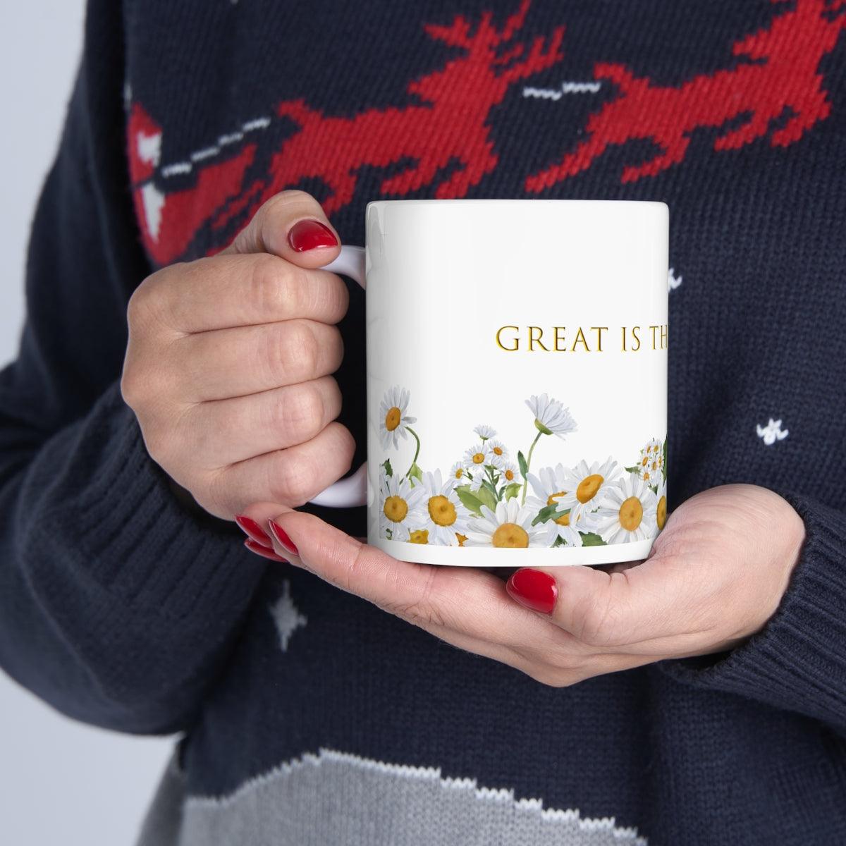 Great is Thy Faithfulness flower design 11oz ceramic Mug - Sukmit Creation - Great is Thy Faithfulness flower design 11oz ceramic Mug - #tag1#