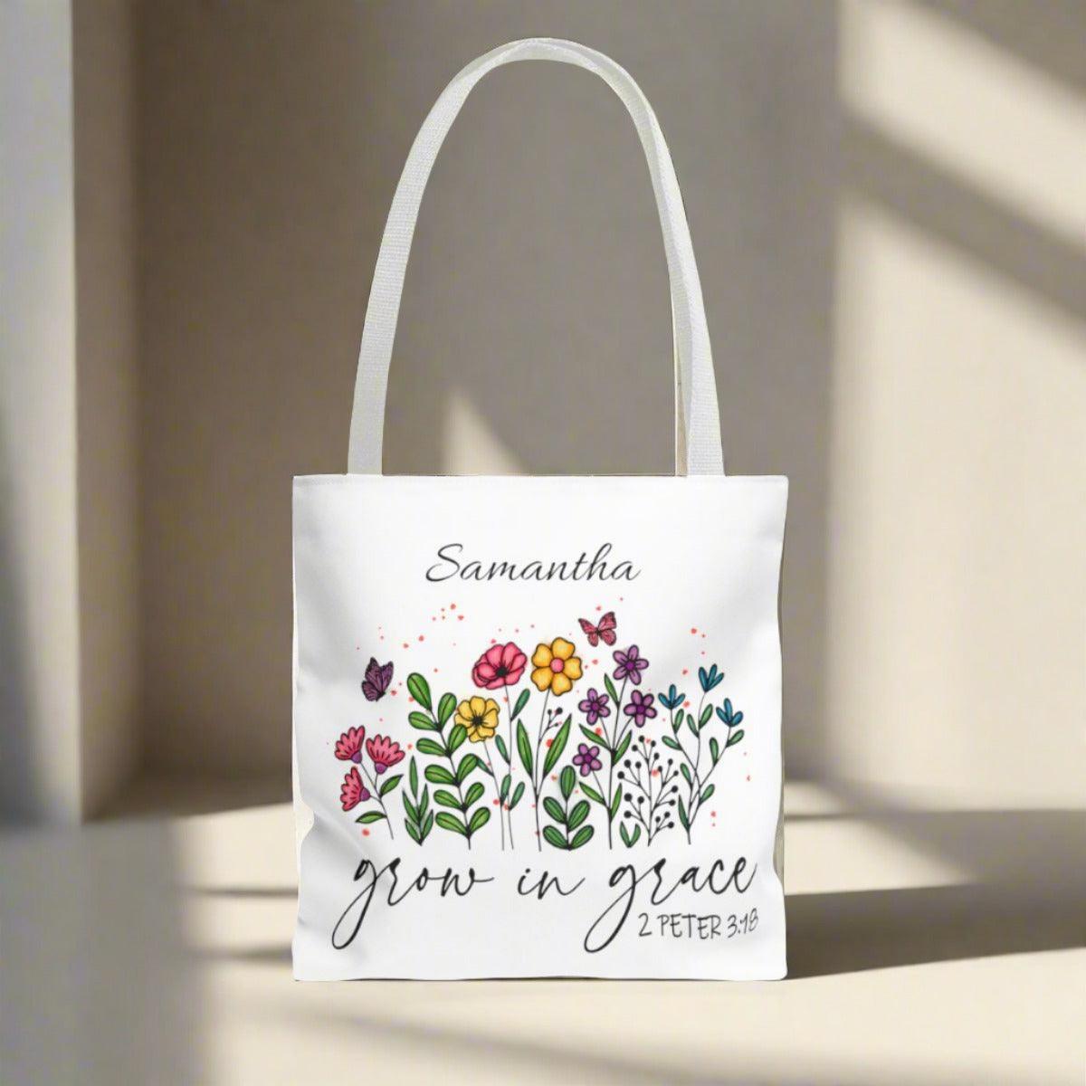 Grow in Grace Personalized Tote Bag - Unique Faith-Inspired Gift - Sukmit Creation - Grow in Grace Personalized Tote Bag - Unique Faith-Inspired Gift - #tag1#