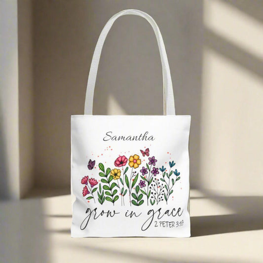 Grow in Grace Personalized Tote Bag - Unique Faith-Inspired Gift - Sukmit Creation - Grow in Grace Personalized Tote Bag - Unique Faith-Inspired Gift - #tag1#