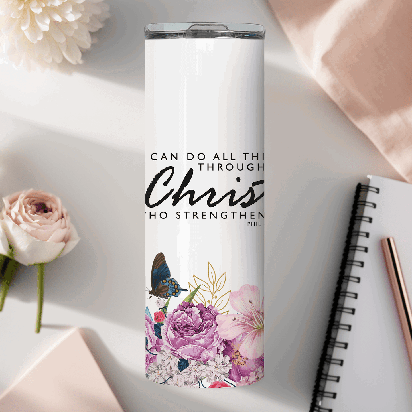 I can do all things through Christ 20oz skinny Tumbler - Sukmit Creation - I can do all things through Christ 20oz skinny Tumbler - #tag1#