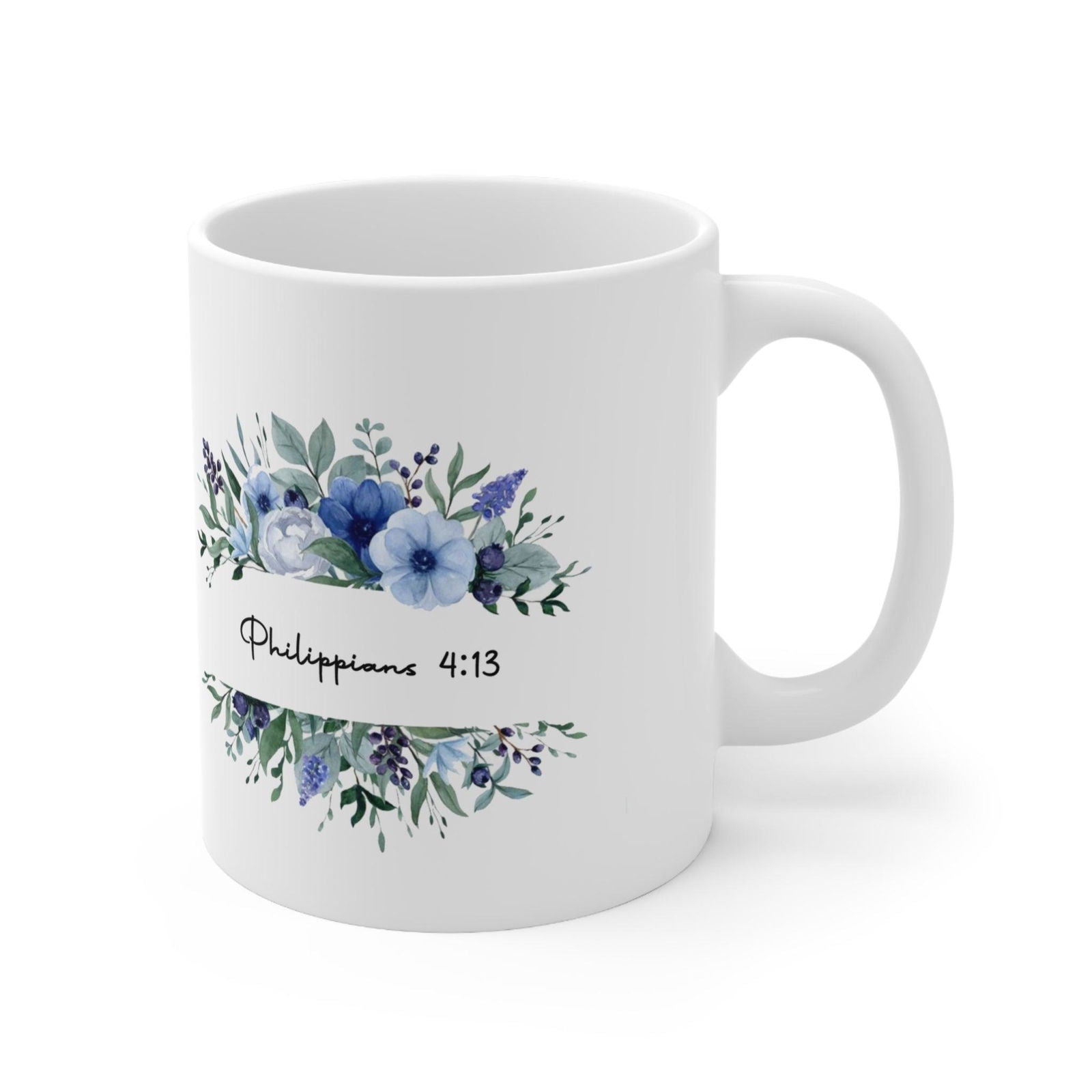 I can do all things  through Christ,  Floral, Spritual, Ceramic 11oz Mug, - Sukmit Creation - I can do all things  through Christ,  Floral, Spritual, Ceramic 11oz Mug, - #tag1#