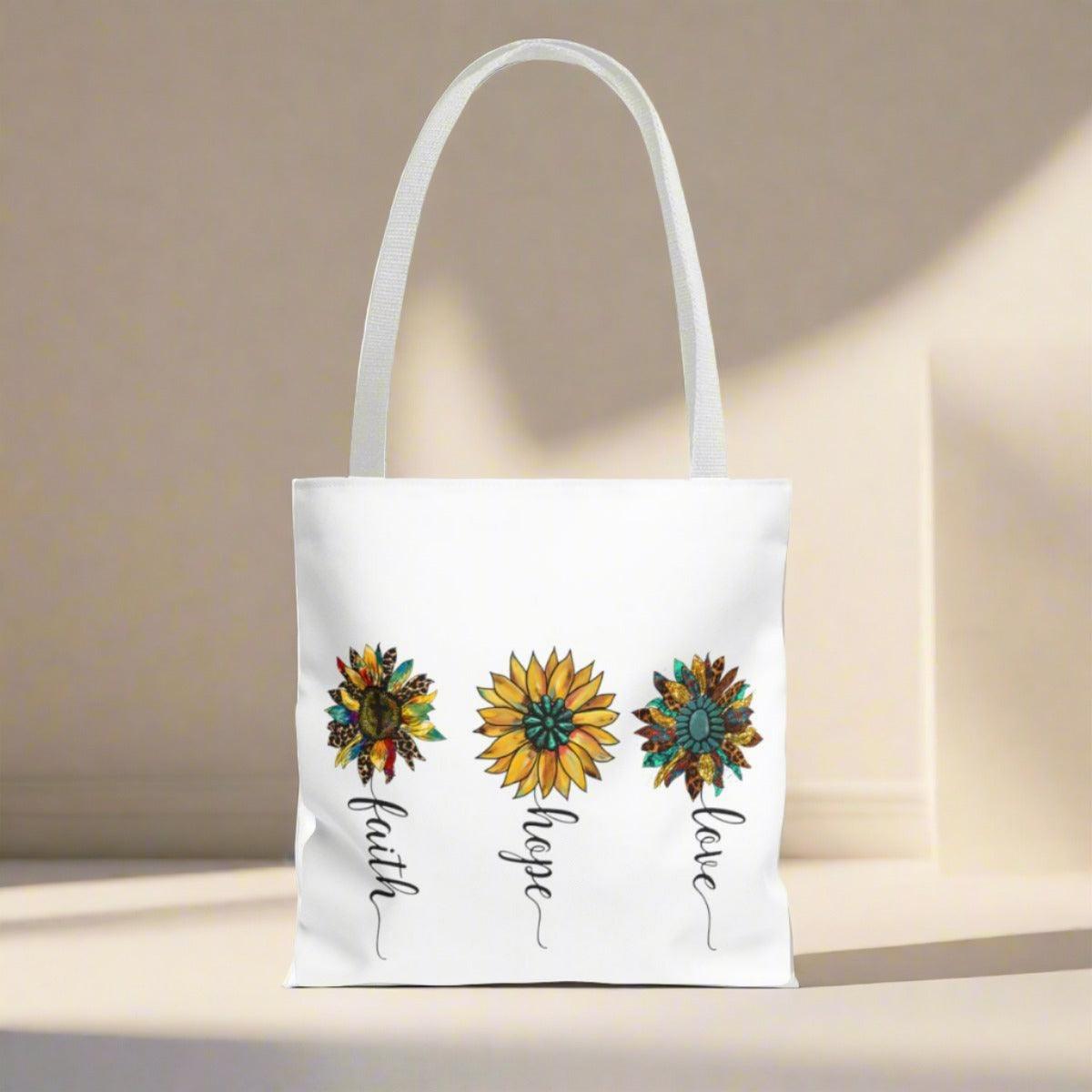 Love, Hope, Faith: Personalized Christian Tote Bag - Sukmit Creation - Love, Hope, Faith: Personalized Christian Tote Bag - #tag1#