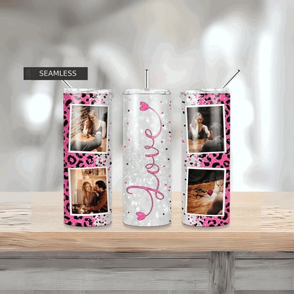 Love  Personalized 4-Photo Tumbler 20 oz straight Tumbler, Forever in Our Hearts - Sukmit Creation - Love  Personalized 4-Photo Tumbler 20 oz straight Tumbler, Forever in Our Hearts - #tag1#