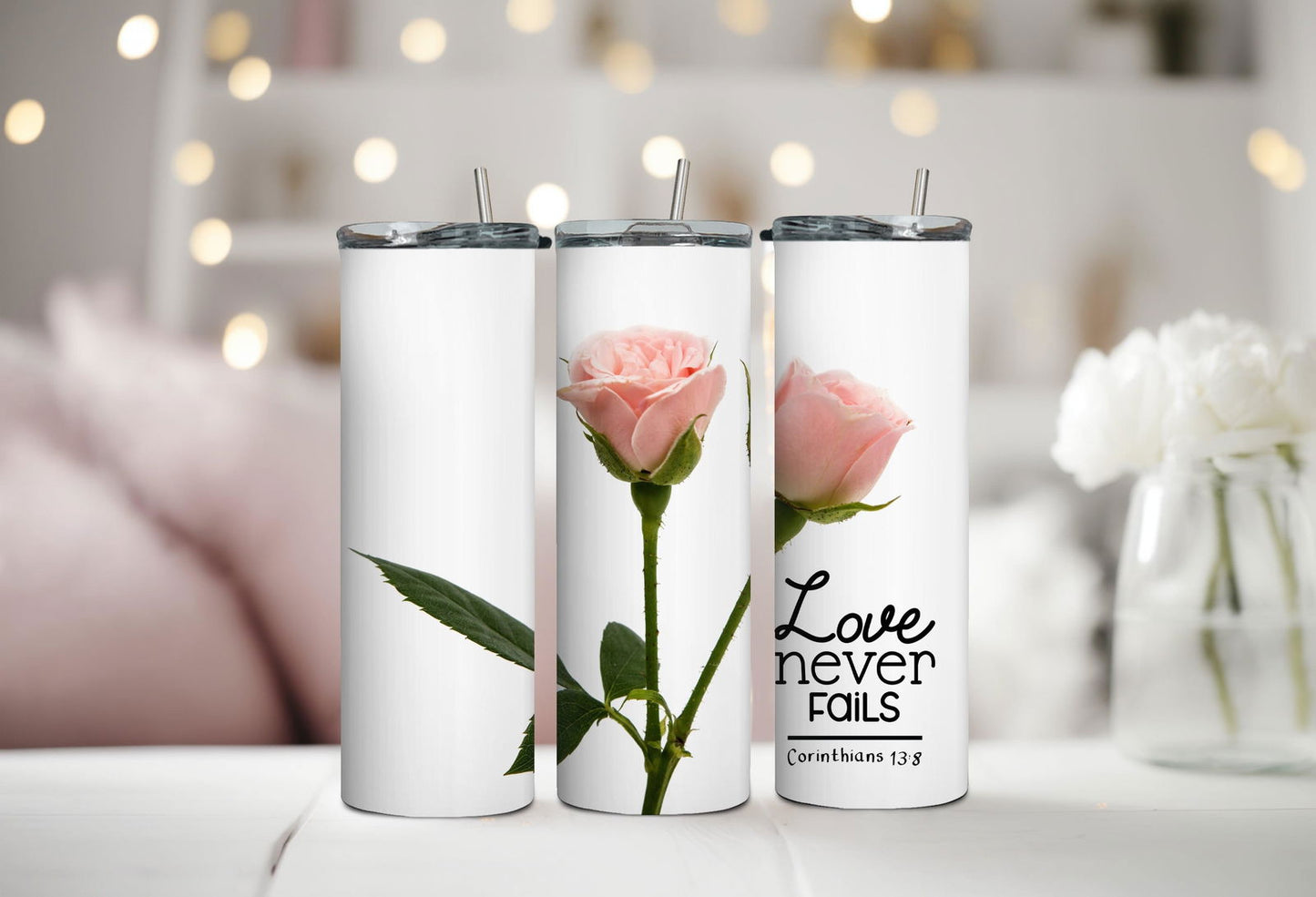 Love never fails 20oz skiny Tumbler - Sukmit Creation - Love never fails 20oz skiny Tumbler - #tag1#