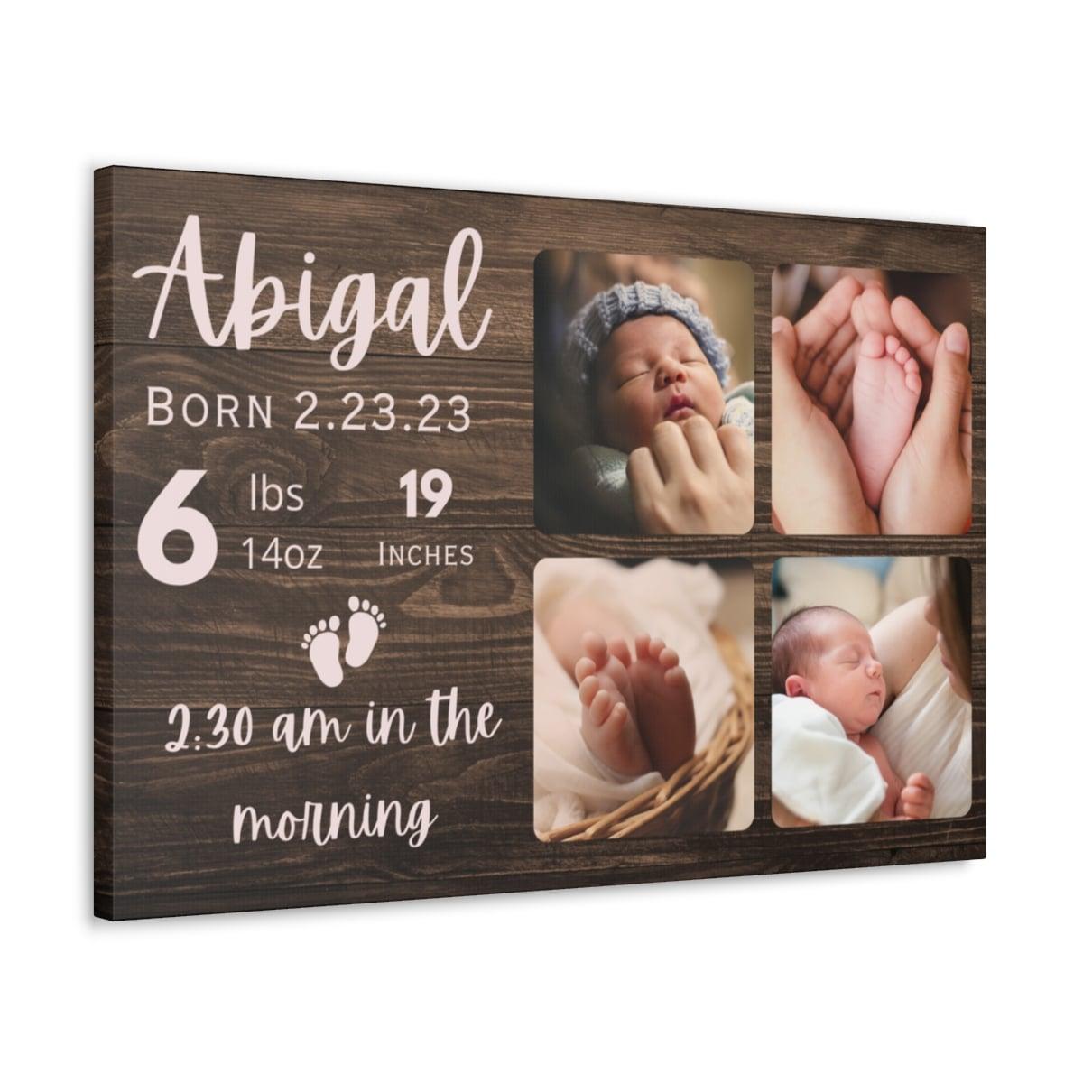 Personalized Newborn Photo Canvas - Custom Birth Stats & 4 Photos Nursery Wall Art - Sukmit Creation - Personalized Newborn Photo Canvas - Custom Birth Stats & 4 Photos Nursery Wall Art - #tag1#