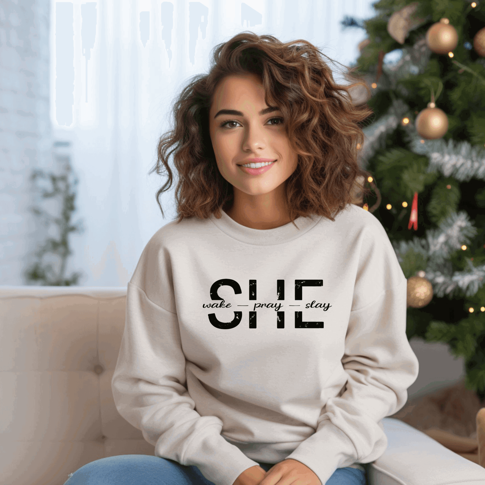 She Wake, Pray, Stay, Unisex Heavy Blend™ Crewneck Sweatshirt - Sukmit Creation - She Wake, Pray, Stay, Unisex Heavy Blend™ Crewneck Sweatshirt - #tag1#