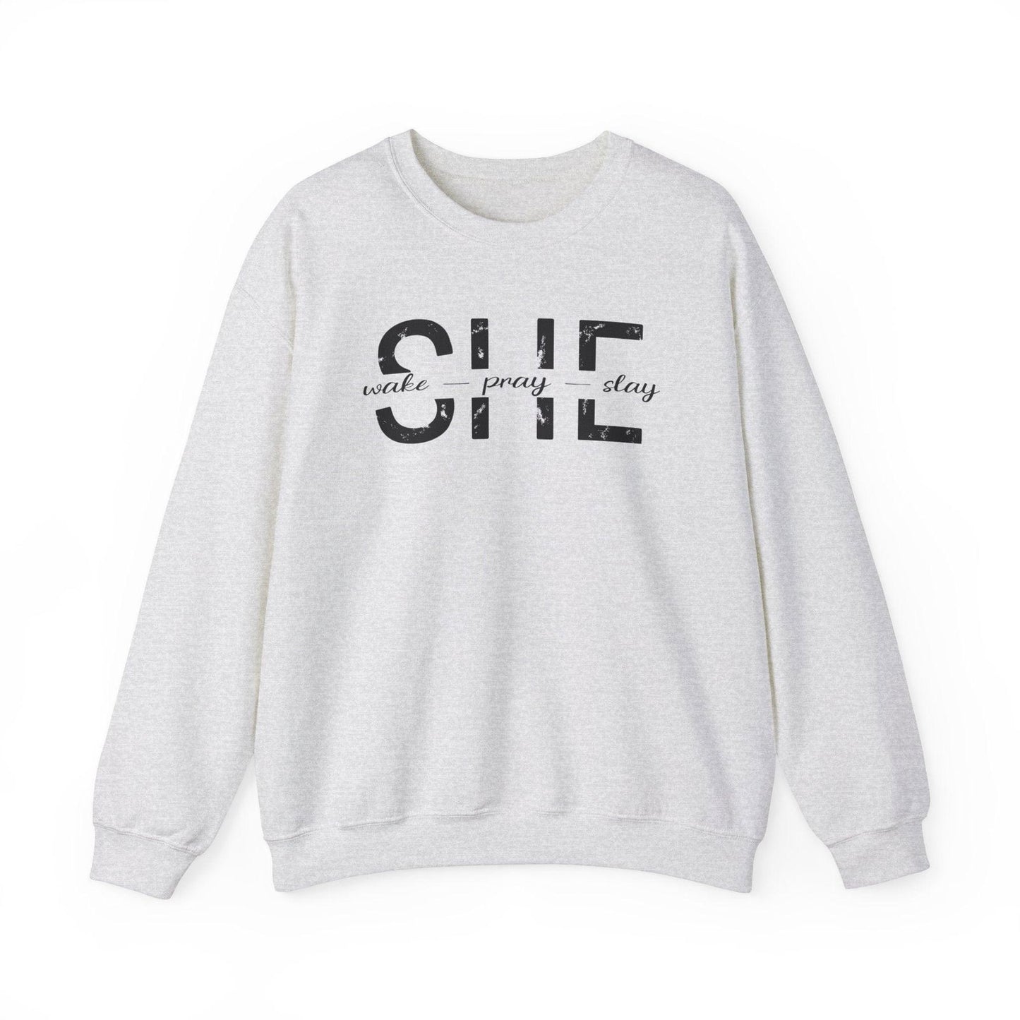 She Wake, Pray, Stay, Unisex Heavy Blend™ Crewneck Sweatshirt - Sukmit Creation - She Wake, Pray, Stay, Unisex Heavy Blend™ Crewneck Sweatshirt - #tag1#