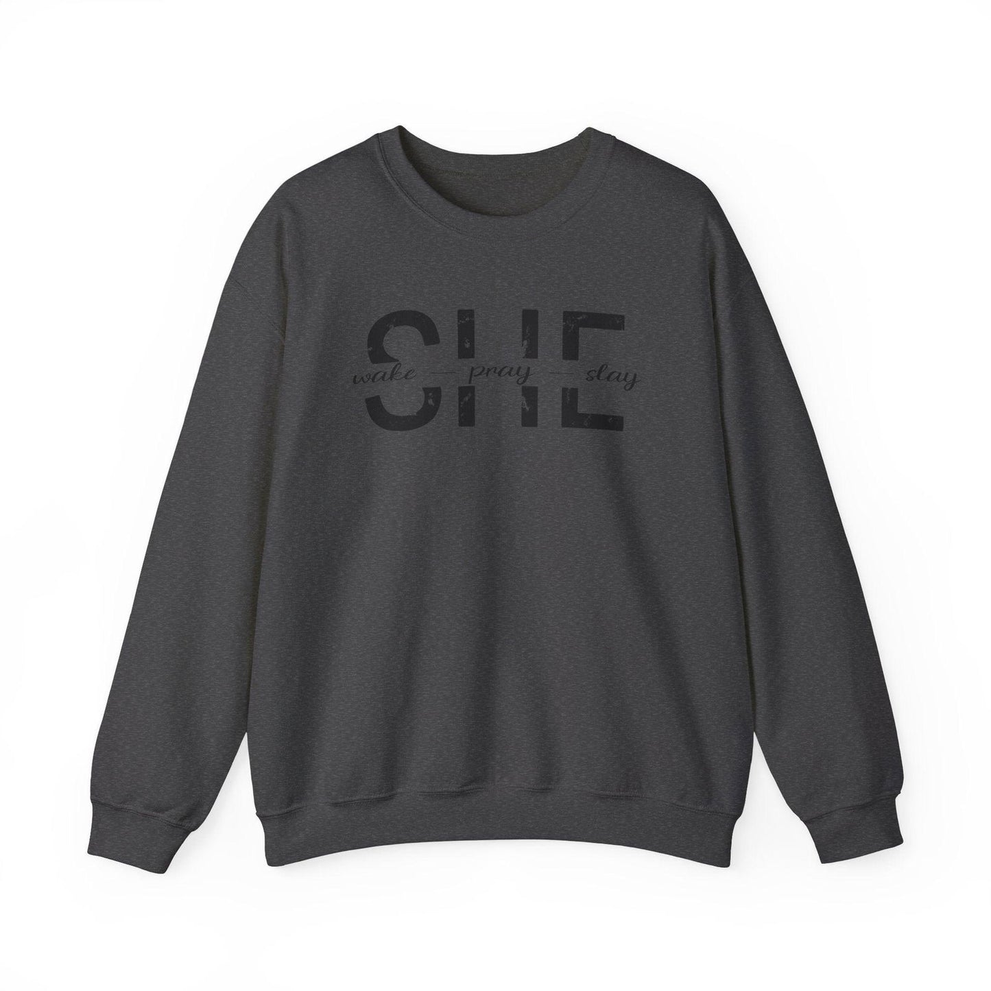 She Wake, Pray, Stay, Unisex Heavy Blend™ Crewneck Sweatshirt - Sukmit Creation - She Wake, Pray, Stay, Unisex Heavy Blend™ Crewneck Sweatshirt - #tag1#