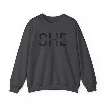 She Wake, Pray, Stay, Unisex Heavy Blend™ Crewneck Sweatshirt - Sukmit Creation - She Wake, Pray, Stay, Unisex Heavy Blend™ Crewneck Sweatshirt - #tag1#