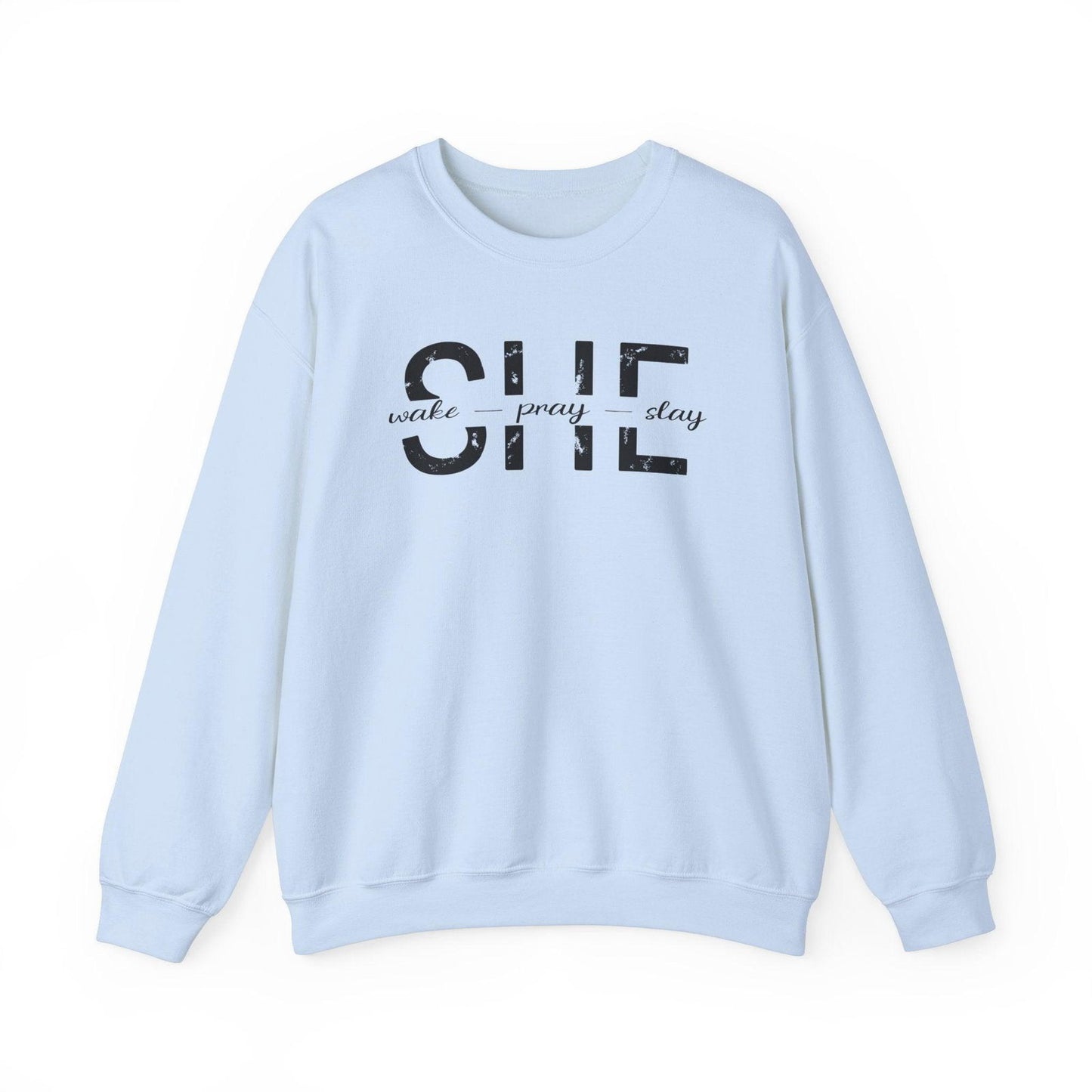 She Wake, Pray, Stay, Unisex Heavy Blend™ Crewneck Sweatshirt - Sukmit Creation - She Wake, Pray, Stay, Unisex Heavy Blend™ Crewneck Sweatshirt - #tag1#