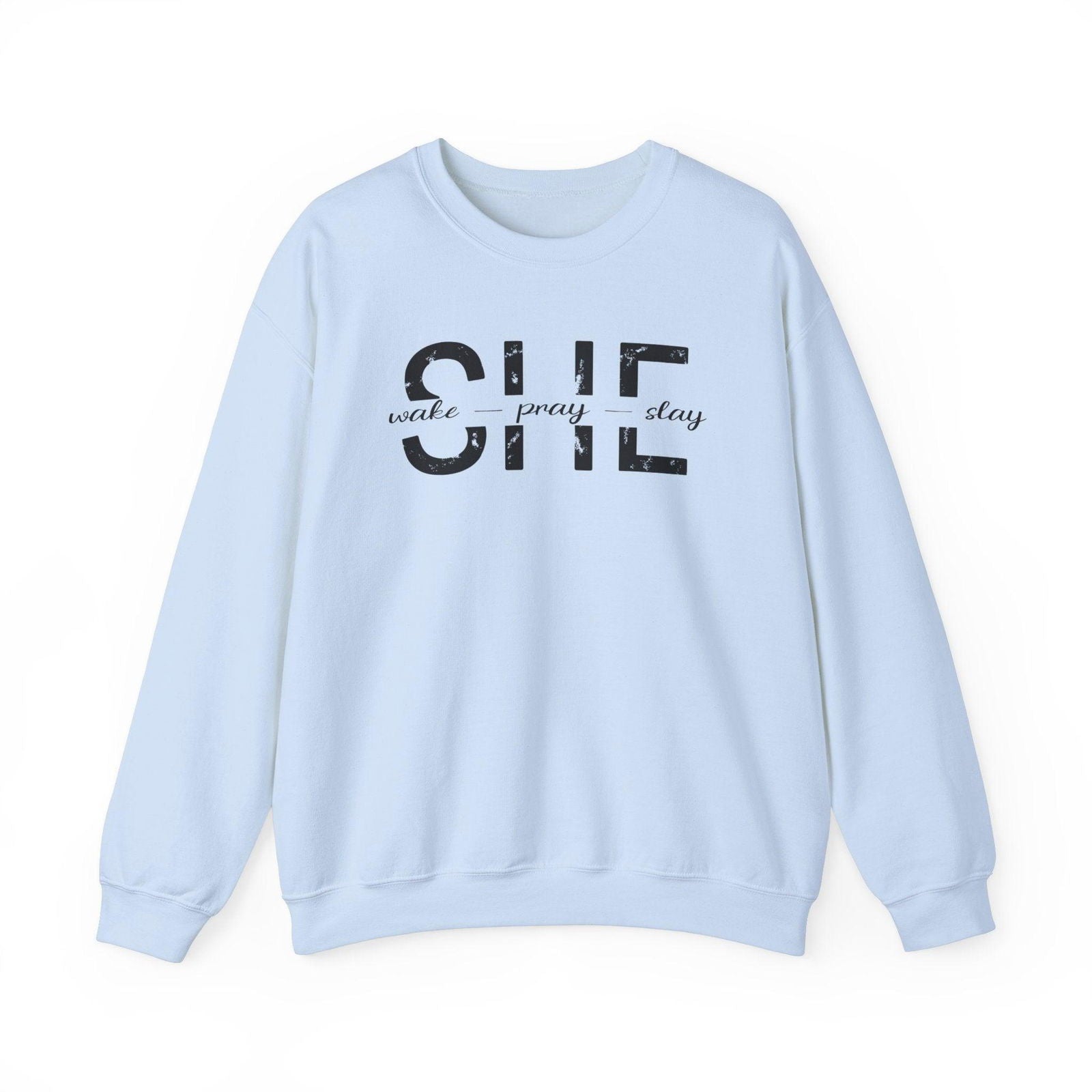 She Wake, Pray, Stay, Unisex Heavy Blend™ Crewneck Sweatshirt - Sukmit Creation - She Wake, Pray, Stay, Unisex Heavy Blend™ Crewneck Sweatshirt - #tag1#