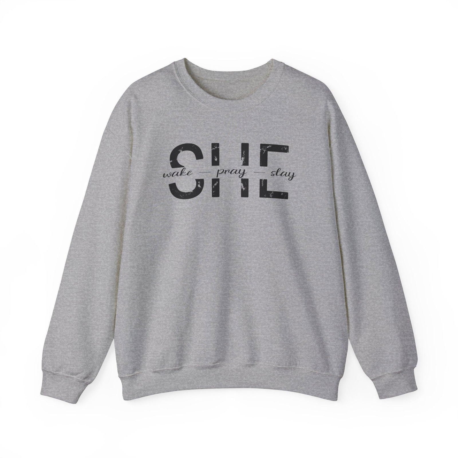 She Wake, Pray, Stay, Unisex Heavy Blend™ Crewneck Sweatshirt - Sukmit Creation - She Wake, Pray, Stay, Unisex Heavy Blend™ Crewneck Sweatshirt - #tag1#