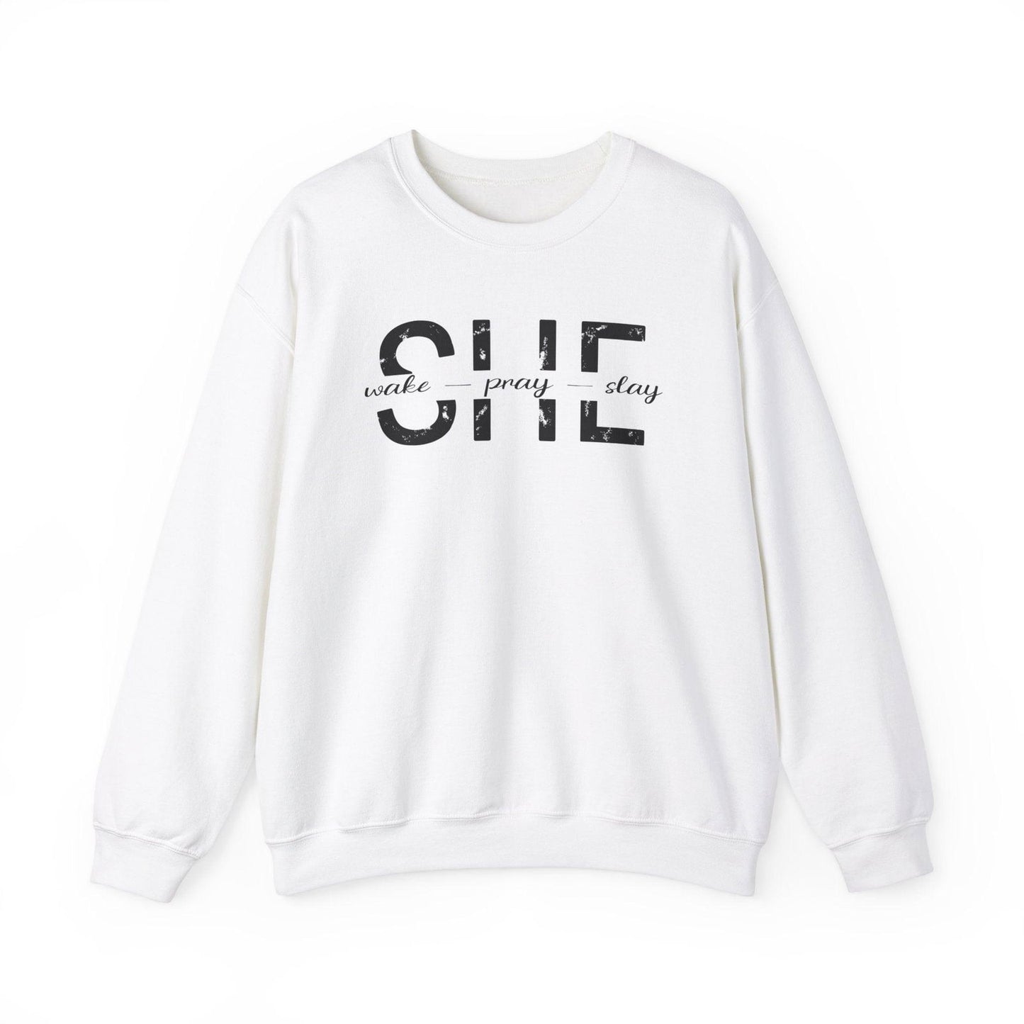 She Wake, Pray, Stay, Unisex Heavy Blend™ Crewneck Sweatshirt - Sukmit Creation - She Wake, Pray, Stay, Unisex Heavy Blend™ Crewneck Sweatshirt - #tag1#