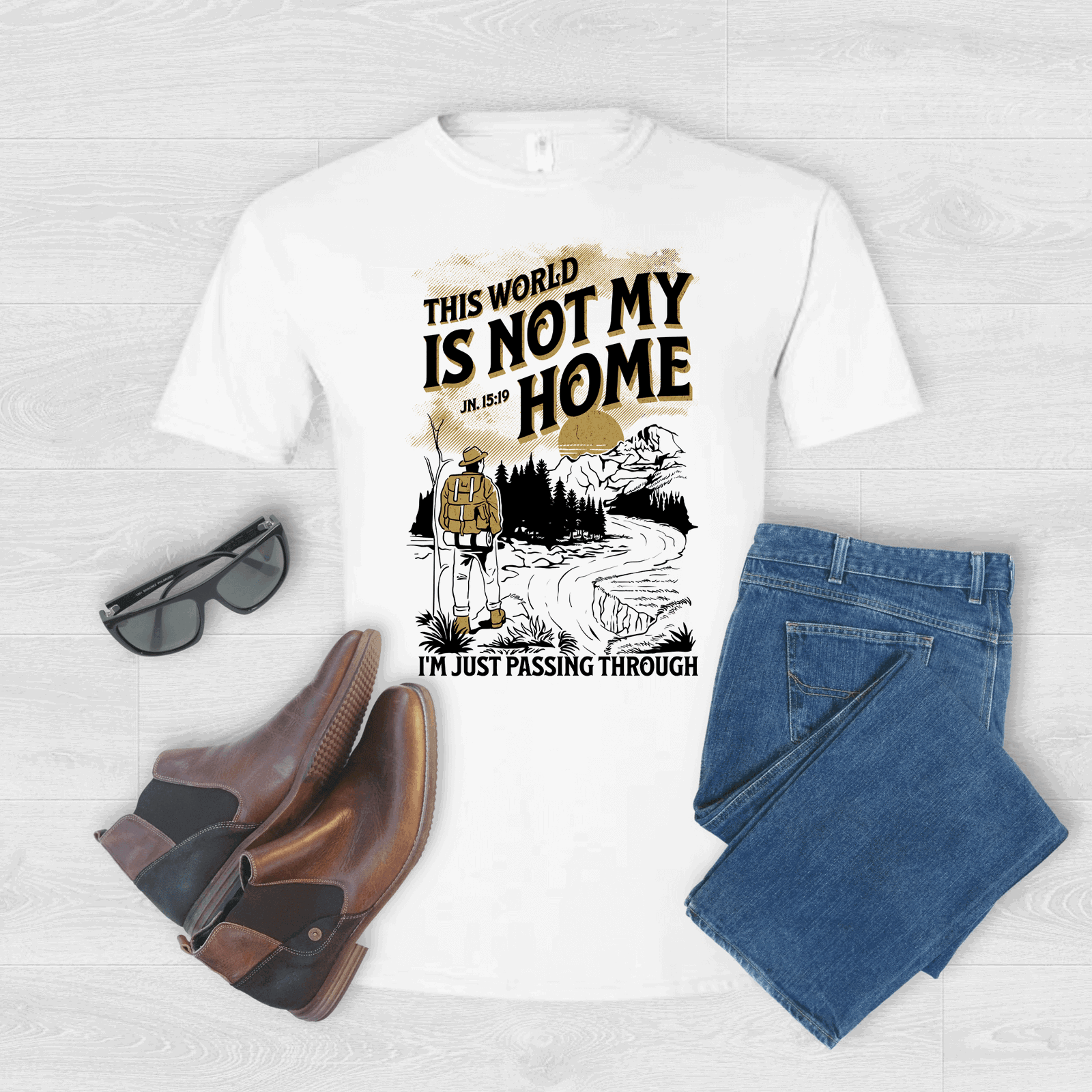 This World is Not My Home White T-Shirt - Spiritual Graphic Tee - Sukmit Creation - This World is Not My Home White T-Shirt - Spiritual Graphic Tee - #tag1#