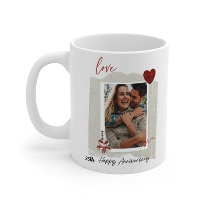Custom Anniversary Photo Mug – 11 oz Personalized Gift