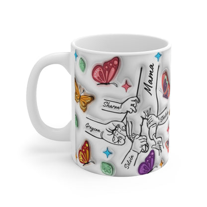 Personalized 3D Name Mug for Mom or Grandma – Custom with Kids' Names – Meaningful Gift for Mother's Day